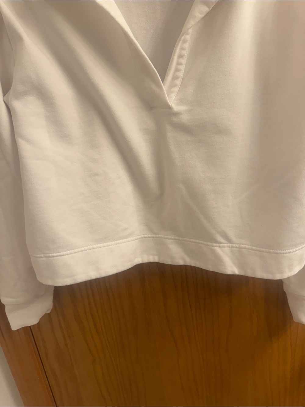 Athleta Cream Collared Cropped Pullover - Picture 6 of 8